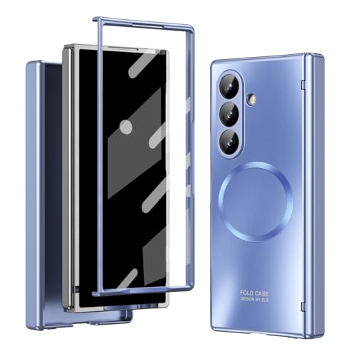 for Samsung Galaxy Z Fold 7 Case with Frosted Plating Non-Stick Fingerprint,Hinge & Front Screen Protector - Sleek Luxury and Nobility Design, Folding