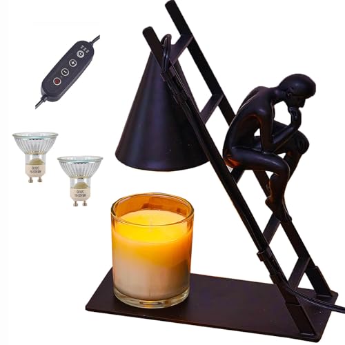 YODEWA Candle Warmer Lamp with Timer and Dimmer Wood Base, Modern Black Electric Candle Lamp Warmer for Jar Candles, Valentines Day Gifts for Daughter