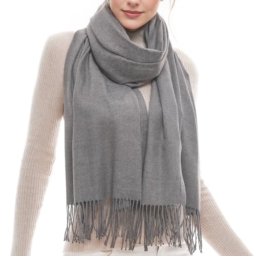 RUI VTRON Scarf for Women Fall Winter Scarves Warm Large Pashmina Shawls and Wraps Grey