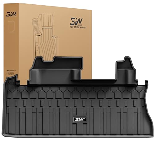 3W Cargo Mat Custom Fit for Toyota Sienna 2025-2021, TPE Trunk Mat for Sienna Car Accessories, Heavy Duty Cargo Liner (Only Fit Spare Tire) 1. Toyota