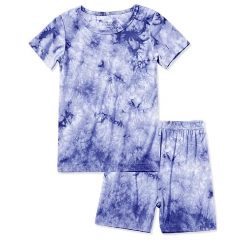 Jimonda Baby-Toddler Soft Sleepwear Short sleeve Kids Cool Pajama Outdoor 2-Piece Shirt&Shorts Casual sets Tie Dye PJ 18-24 Months Purple Tie Dye