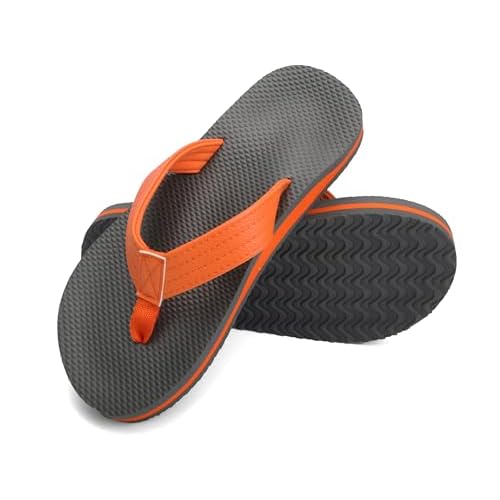 INMINPIN Kids Boys Girls Flip Flops Comfort Quick-Dry Beach Pool Aqua Thong Sandals(Little Kid-Big Kid) 12 Little Kid Grey-Orange