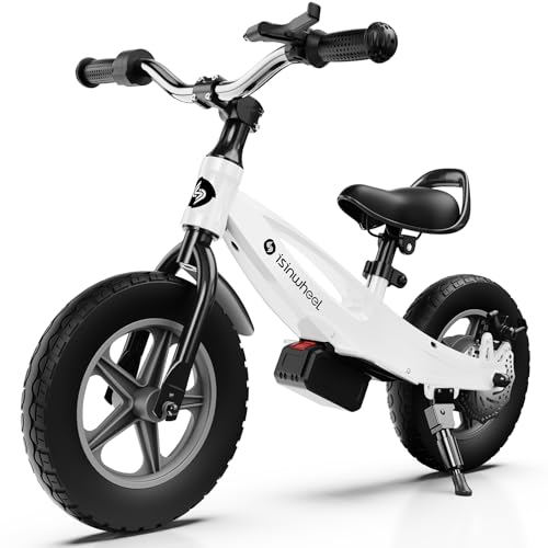 isinwheel 2-in-1 Electric Bike for Kids Ages 2-6, 150W-250W Electric Balance Bike with Swappable Battery, 12-14 inch Inflatable Tire and Adjustable Se
