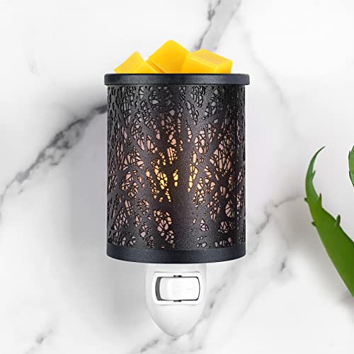 EQUSUPRO Metal Plug-in Wax Melter Warmer Scented Wax Electric Burner Melter Fragrance Warmer Night Light for Home Office Bedroom Living Room Gifts Dec