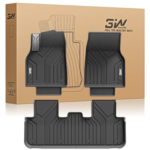 3W Floor Mats Fit for Tesla New Model Y 2025 2026 Juniper, TPE All Weather Custom Fit Floor Liner for Juniper Model Y Accessories 1st and 2nd Row Car