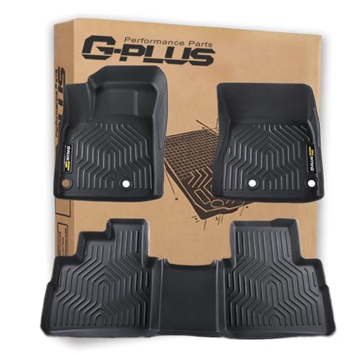 G-PLUS TPE Floor Mats Compatible with Nissan Rogue 2021-2024 2025(No Sport Models) 3PCS Car Mats 1st & 2nd Row All Weather Floor Liners Accessories Ca