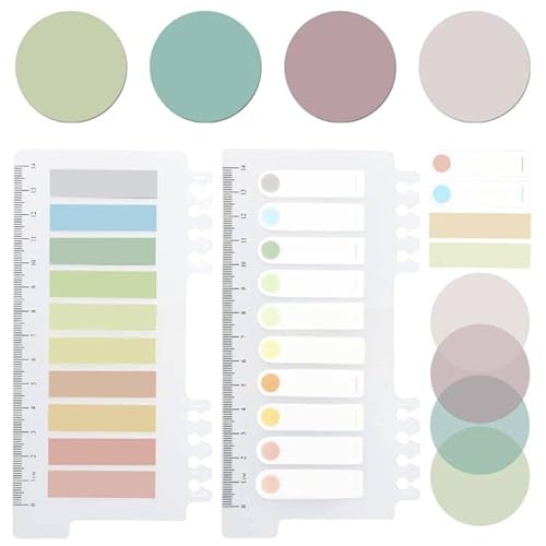 Transparent Sticky Notes, Pastel Round Clear Sticky Note Tabs for Annotating Books,600 Sheets Morandi Translucent Sticky Notes Book Tabs Sticky Tabs B
