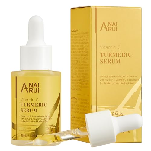 ANAiRUi Kurkuma Vitamin C Serum für das Gesicht, Gesichtsserum mit Niacinamid & Ceramiden für Anti-Aging, zur Reduzierung feiner Linien und für ein