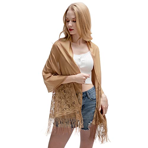 RIIQIICHY Shawls and Wraps for Evening Dresses Scarfs for Women Pashmina Wedding Formal Shawl Brown