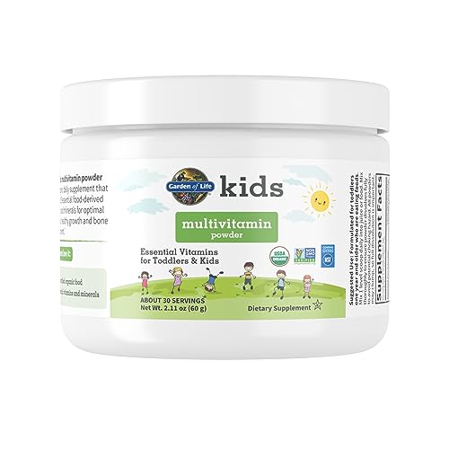 Garden of Life Kids Multivitamin Powder, Daily Vitamins and Minerals for Toddlers & Kids - Organic Toddler Multi Powder with 15 Vitamin C, D3, Zinc fo