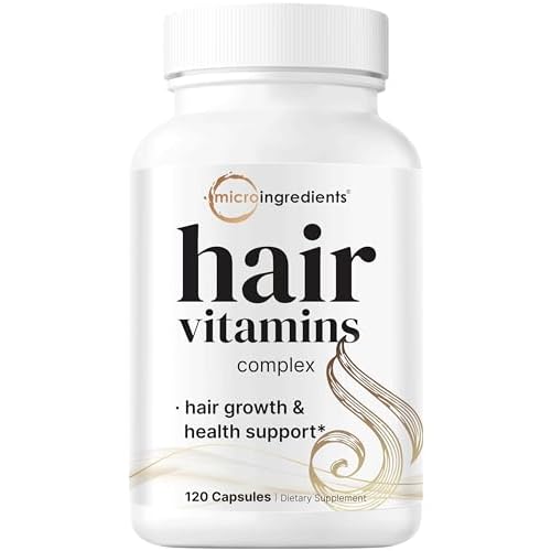 Micro Ingredients Hair Growth Vitamins for Women & Men, 120 Capsules | 14-in-1 Formula with Biotin, Collagen, Keratin, Saw Palmetto & More | Thicker,