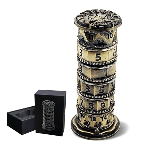 Fidget Roulette DND Dice - 7-in-1 Metal D&D Spinner Dice Set - Cool Role Playing Dice Gifts for Dungeons and Dragons TRPG MTG Games Players (Bloodstai