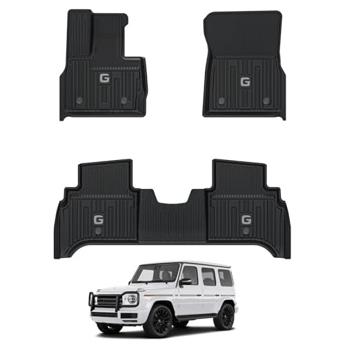 3W Floor Mats Fit for 2019-2024 2025 Mercedes-Benz G Class G500-G550-G580-AMG G63 SUV TPE All Weather Custom Fit Floor Liner for Benz G Class 1st & 2n