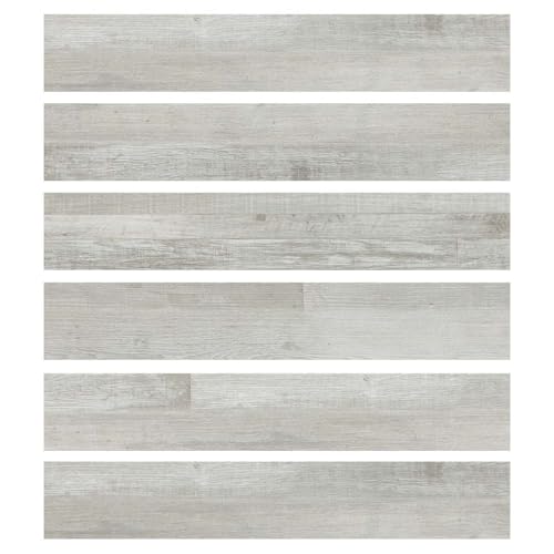 Peel and Stick Floor Tile Waterproof Vinyl Flooring 36-Pack 54 Sq.Ft, DIY Self Adhesive Wood Plank for Bedroom, Kitchen, Living Room, Grey Oak 36 x 6