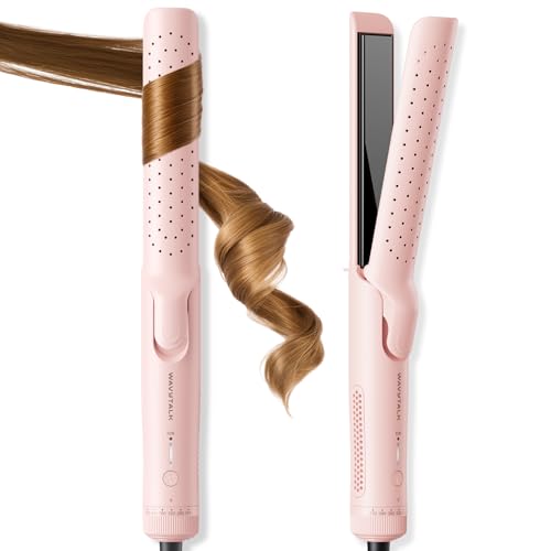 Wavytalk Airflow Styler Curling Iron, Cool Curl, 360° Cool Air Lock in Style for Lasting Curls, Reduces Damage, 2 in 1 Hair Straightener and Curler,