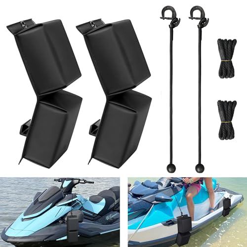 MDSTOP PWC Fender Bumper, Boat Fenders Bumpers with 2 Elastic Cords, 2 Boat Dock Rope, for Jet Ski Dock Fenders Boat Bumpers, 14x6x3.2inch 14x6x3.2inc