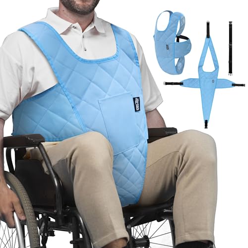 MDSTOP Wheelchair Safety Belt, Anti-Slip Wheelchair Seatbelt, Wheelchair Harness with Adjustable Secure Buckle, Medical Restraints Straps for Seniors