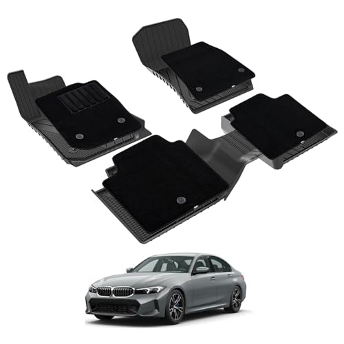 3W Floor Mats & Carpet (1st and 2nd Rows) Fit for BMW 3 Series 2019-2025 TPE All-Weather Harmless Heavy Duty Floor Liner Accessories 5) 3 Series 2019-