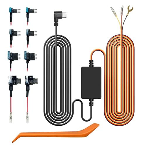 WOLFBOX USB C Hardwire Kit for G840S-G930-G840H-G850-G850PRO-G900-i07-i17 Mirror Dash Cam, not Suitable for G900PRO and G900 Tripro, Parking Monitor w