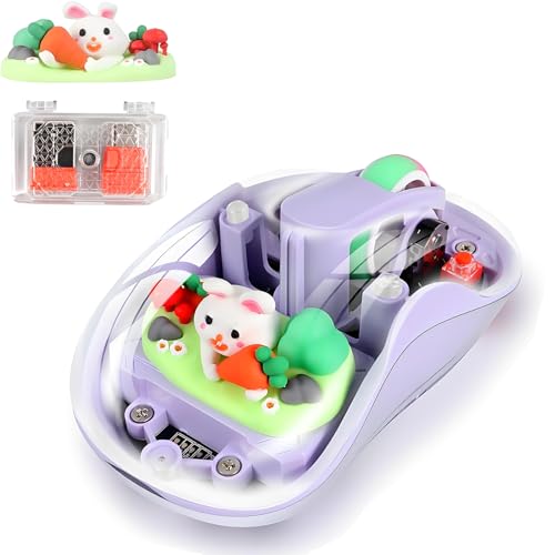 Cute Wireless USB C Mouse - Bluetooth Triple Mode Rechargeable Cartoon Mouse for Laptops, iPads & MacBook Air-Pro - Silent Operation, Portable Design,