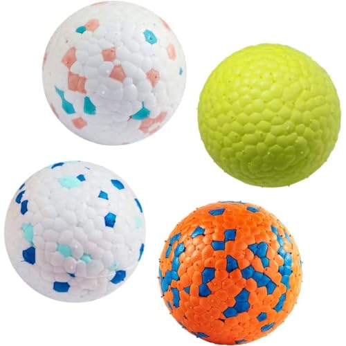 Dog Toy Balls, Dog Chew Ball Rubber Teeth Clean Non-Toxic Bite Resistant Toy, Interactive Toy IQ Puzzle for Small Medium Dogs (Small Ball)