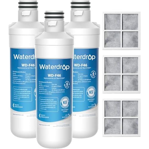Waterdrop ADQ747935 LT1000PC Replacement for LG® LT1000P®-PC-PCS ThinQ® Refrigerator Water Filter, LFXS26973S, LMXS28626S, LMWS27626S, LFXS28596S,