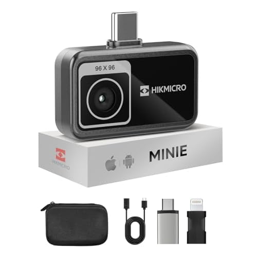 HIKMICRO MiniE Thermal Camera Android-iOS, 192×192 SuperIR Thermal Imaging Camera, 96×96 IR Resolution, No Battery, for Phone-Tablet,USB-C-Lightning