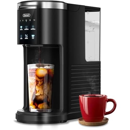 Gevi Single Serve Coffee Maker for K Cup and Ground Coffee, Pod Coffee Maker with 40oz Water Reservoir, 6 to 14 oz. Brew Sizes, Black
