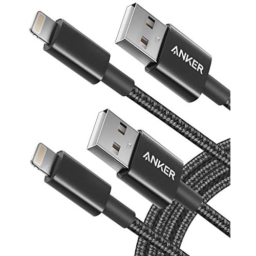 Anker 6 ft Premium Double-Braided Nylon Lightning Cable, Apple MFi Certified for iPhone Chargers, iPhone X-8-8 Plus-7-7 Plus-6-6 Plus-5s, iPad, iPad m