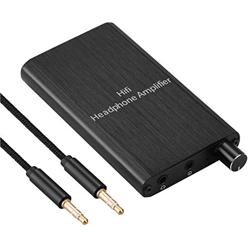 Headphone Amplifier, Portable HiFi Headphone Amp 3.5mm Stereo Audio Gain Switch Support Impedance 16-300Ω Headset for MP3-MP4 -Phones-Digital Players