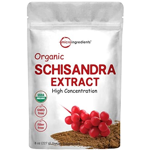 Organic Schisandra Extract Powder, 8 Ounce, Traditional Adaptogen and Filler Free, Pure Schisandra Supplement, Supports Liver Detox and Cognitive Heal
