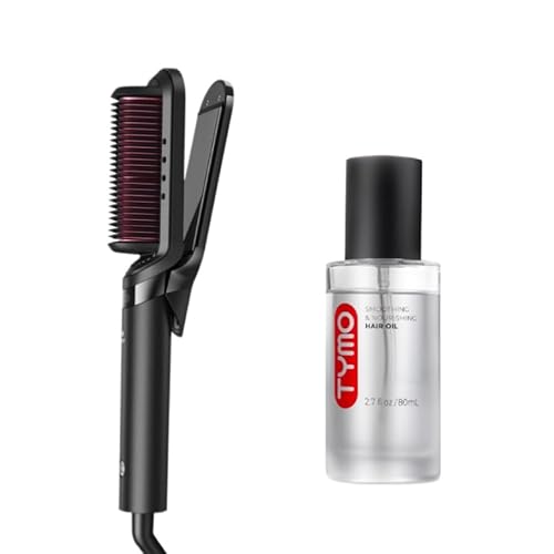 TYMO Flat Iron Hair Straightener Brush 2 in 1 + TYMO Weightless Hair Oil