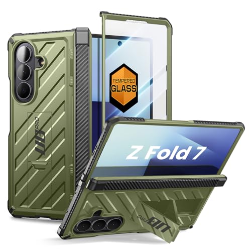 SUPCASE for Samsung Galaxy Z Fold 7 Case with Kickstand (UB Pro), [Built-in Tempered Glass Screen Protector] [Hinge Coverage] [Military-Grade Protecti