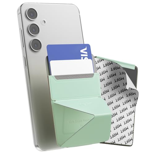 MOFT Phone Stand, Adhesive Card Holder Fits 2-3 Cards, Slim & Portable Leather Phone Wallet, 2 Viewing Angles, RFID Blocking, Compatible with iPhone,