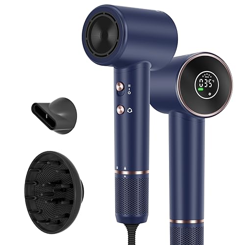 Air-Sonic Hair Dryer, PARWIN PRO BEAUTY HD-LED Display Hairdryer with 110,000RPM Brushless Motor, 200 Million Negative Ionic hairdryers, 25M-S Air Flo