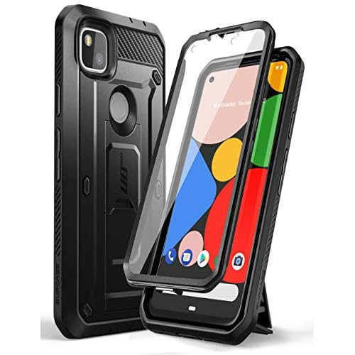 SUPCASE Unicorn Beetle Pro Series Case for Google Pixel 4A (2020 Release), Full-Body Rugged Holster Case with Built-in Screen Protector (Black) Black