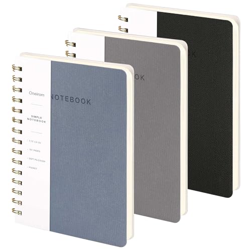 Lined Spiral Notebook College Ruled A5 Journal Book for Note Taking, 160 Pages Writing Journal for Office and Home School Supplies 5.75x8.125 inch (3p