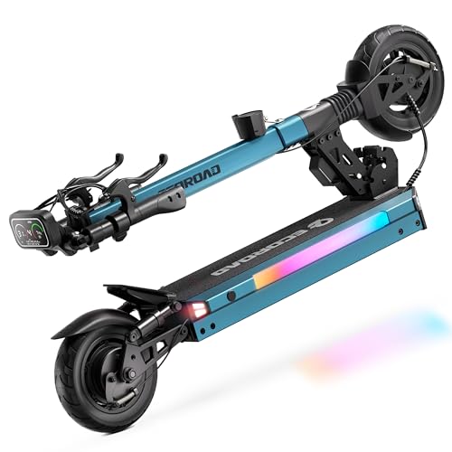 ES4 Electric Scooter for Adults, 800W Motor, 25MPH, 18-25 Miles Range, 330LBS Load, 8.5" Off-Road Tires, RGB Lights & APP Control ES4 Blue（25miles &
