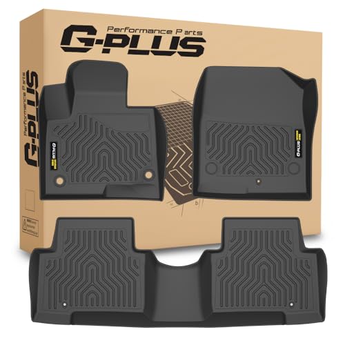 G-PLUS Floor Mats Compatible with Santa Fe Sport 2013-2018 (Fits 5-Passenger Model only) 1st & 2nd Row All Weather Protection TPE Floor Liners Black 2