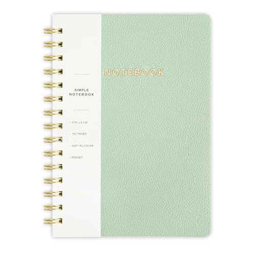 Spiral Notebook College Ruled Lined A5 Journal Note book 5.75x8.125 inch 160 Pages Writing Journal for Women Dual Spiral Binding Notebook for Office a