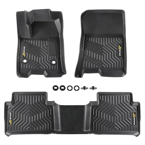 G-PLUS TPE Floor Mats Cargo Liners Compatible with 2023-2024 Chevy Colorado Crew Cab-GMC Canyon Crew Cab 3PCS Floor Liners All Weather Full Cover Prot
