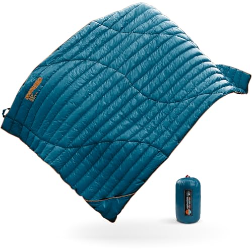 ZOOOBELIVES Ultralight Down Camping Blanket - 1.35lbs, 650 Fill Power Puffy Quilt. Compact & Warm Comforter for Travel, Beach, Hammock, Backpacking -