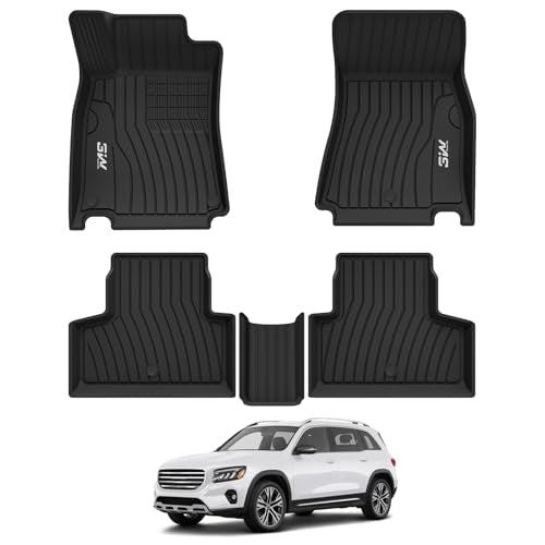 3W Floor Mats Compatible for Mercedez Benz GLB250 GLB35 AMG 2020-2025, TPE All Weather Custom Fit Floor Liner for Benz GLB 1st & 2nd Row Full Set Car