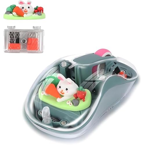 elec Space Cute Wireless USB C Mouse - Bluetooth Triple Mode Rechargeable Cartoon Mouse for Laptops, iPads & MacBook Air-Pro - Silent Operation, Porta