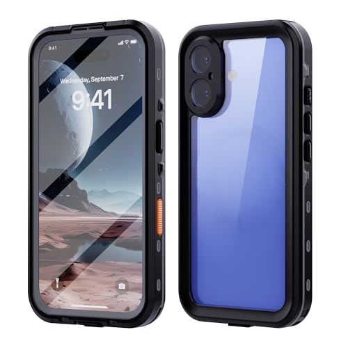 for iPhone 16 Waterproof Case, Military-Grade Full Body Defense: IP68 Underwater Protection, Built-in Screen Protector & Camera Lens Cover, 10FT Water