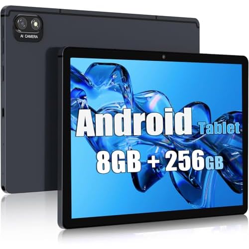 Android 10,1 Zoll Tablet,Gaming Tablet,Okta Core CPU 8GB RAM 256GB ROM, WLAN 2.4G+5G 5MP+8MP Kamera,FHD 1920x1200 Auflösung,7600mAh,Geschenke für Ki