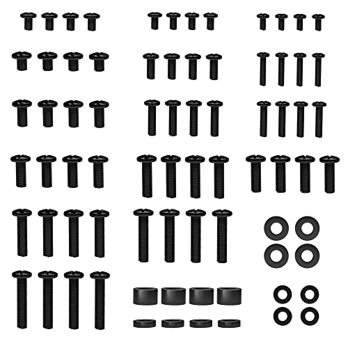 BONTEC Universal TV Mounting Hardware Screw Kit, Compatible with TVs Up to 80 inch, Includes M4, M5, M6, M8 Screws, Washers, Spacers, VESA Mounting, C