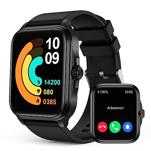 2024 Smart Watch, 1.91" HD Smartwatch for Men Women, IP67 Swimming Waterproof Fitness Tracker, Infrared True Blood Oxygen Monitor, with Heart Rate, Bl