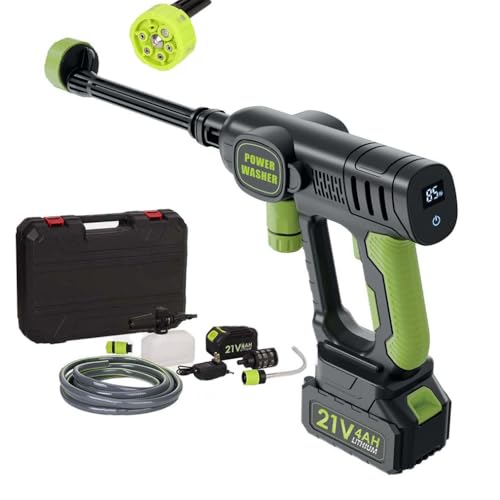 Cordless Pressure Washer Battery Powered; 1016 PSI Cordless Power Washer with 4.0Ah Battery&Charger & 6-in-1 Nozzle; Portable Cordless Pressure Washer