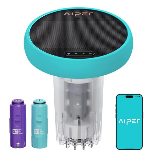 AIPER HydroComm Smart Pool Monitor, 24-7 Digital Water Testing for Pools, Hot Tubs & Spas, 5-in-1 Accurate Testing, App Control, Customized Optimizati